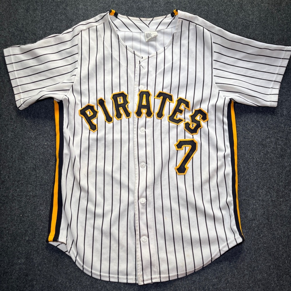 Howe Baseball Jersey Mens L White Vintage Pinstripe Pittsburgh Pirates 7 - Picture 7 of 10